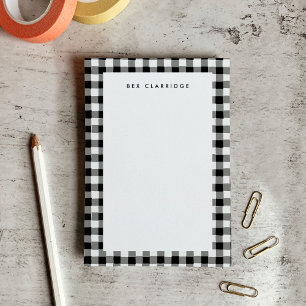 Notas Post-it® Personalizado a cuadros en blanco y negro