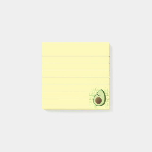 Notas Post-it® Personalizado aguacate con problemas en lino 3x3 (Anverso)