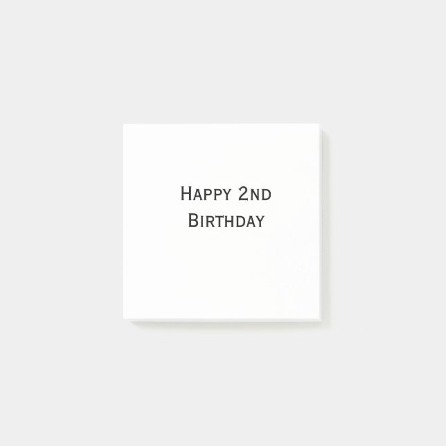 Notas Post-it® personalizado añade tu texto feliz cumpleaños 2º s (Anverso)