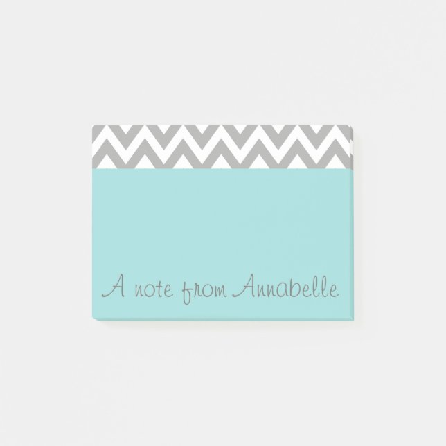 Notas Post-it® Personalizado Aqua Post Apunta Regalo De Notepad (Anverso)