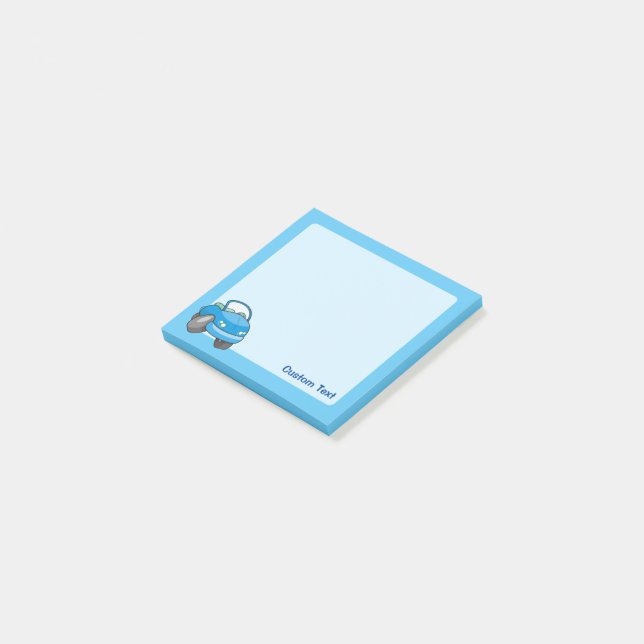 Notas Post-it® Personalizado azul (En perspectiva)