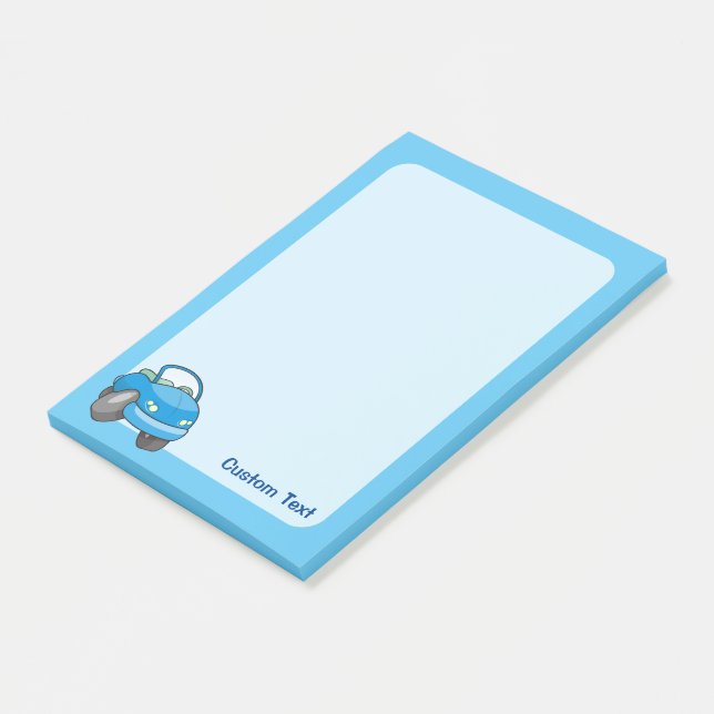 Notas Post-it® Personalizado azul (En perspectiva)