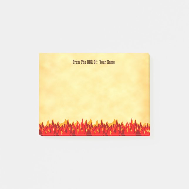 Notas Post-it® Personalizado BBQ Red Flames Western Letter Post i (Anverso)