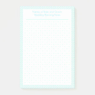 Notas Post-it® Personalizado Bonito Plano de Boda de red de punto
