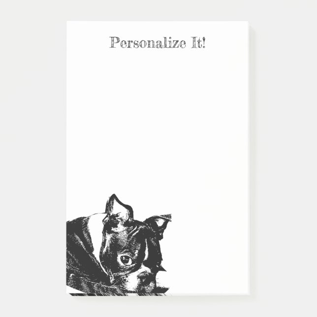 Notas Post-it® Personalizado Boston Terrier (Anverso)