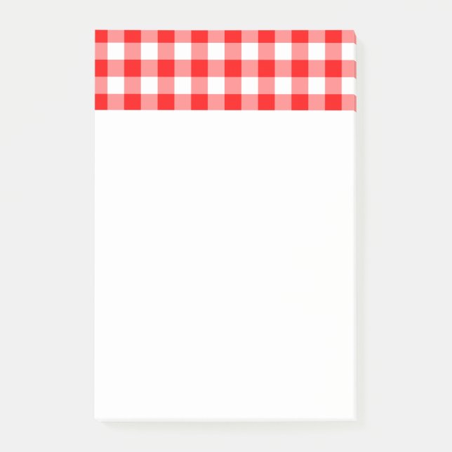 Notas Post-it® Personalizado Bright Red Gingham (Anverso)