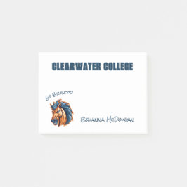 Notas Post-it® PERSONALIZADO Broncos Stallion Mascot | Azul y Nar