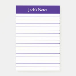 Notas Post-it® Personalizado clásico con lino púrpura