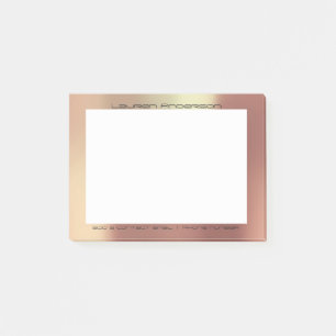 Notas Post-it® Personalizado color de rosa de cobre de la oficina