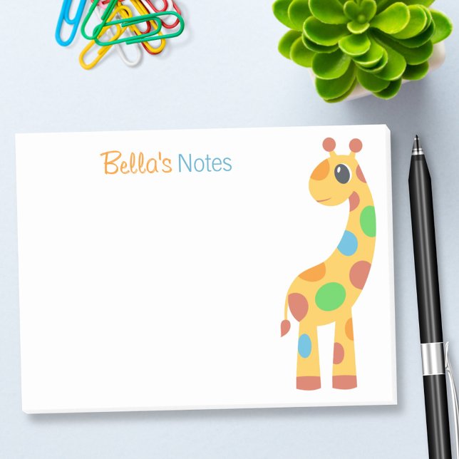 Notas Post-it® Personalizado colorido Giraffe (Subido por el creador)