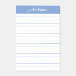 Notas Post-it® Personalizado con lino azul claro clásico
