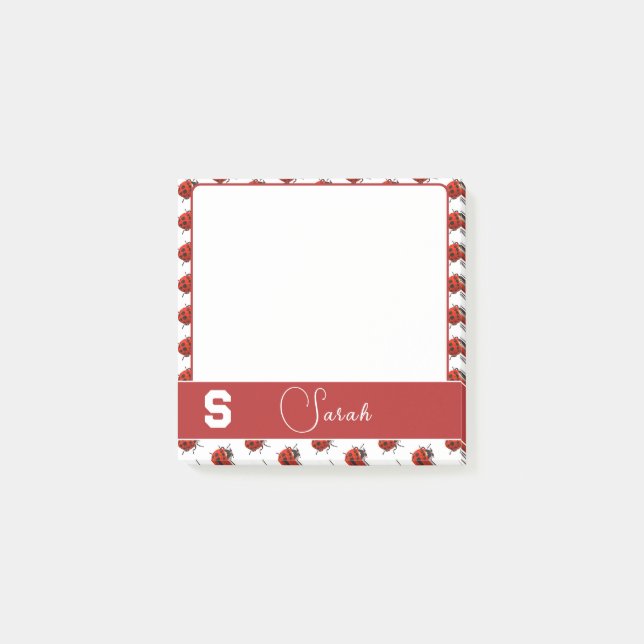 Notas Post-it® Personalizado con tema de mariquita (Anverso)