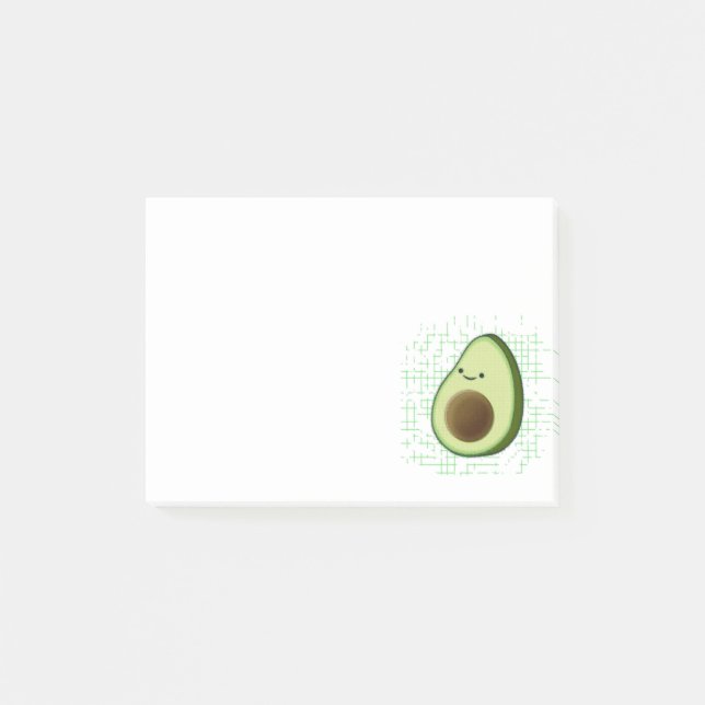 Notas Post-it® Personalizado Cute Aguacate Con Antecedentes De Pr (Anverso)