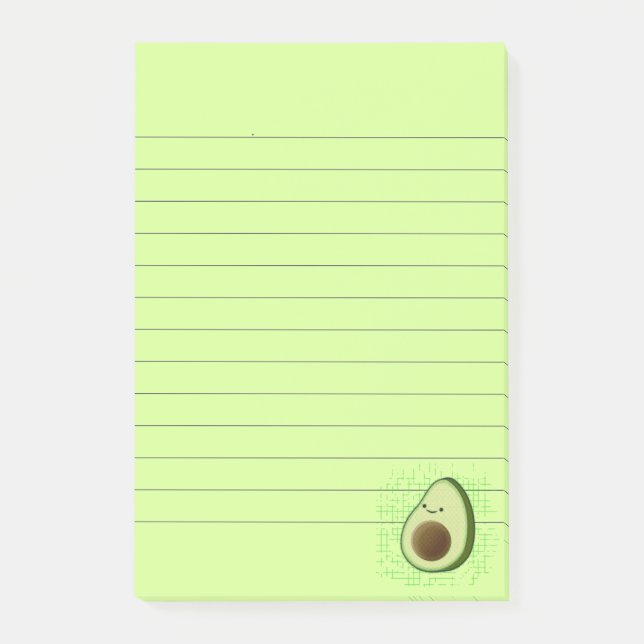 Notas Post-it® Personalizado Cute Aguacate Fondo Dolor Llenado (Anverso)
