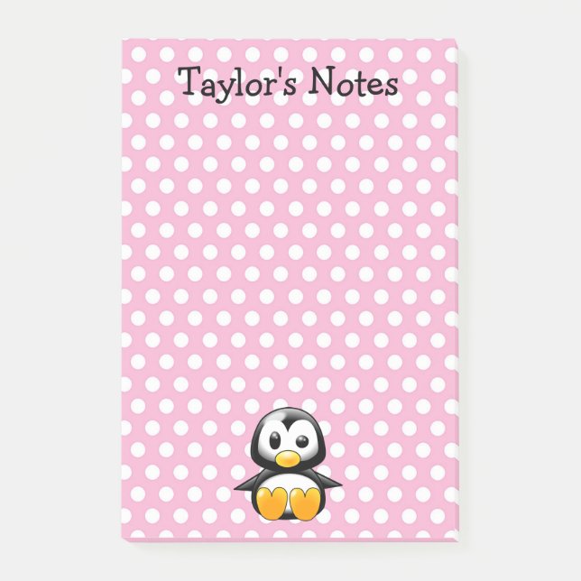Notas Post-it® Personalizado Cute Funny Personalizado Penguin (Anverso)