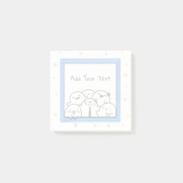 Notas Post-it® Personalizado Cute Ghost Family Girly Blue Design