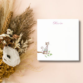 Notas Post-it® Personalizado de acuarela de felino caprichoso par