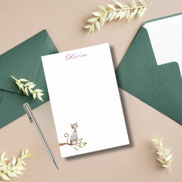 Notas Post-it® Personalizado de acuarela de felino caprichoso par