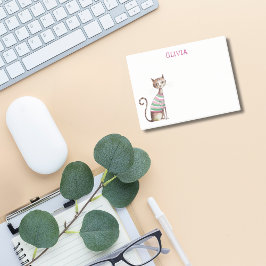 Notas Post-it® Personalizado de acuarela de felino caprichoso par
