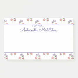Notas Post-it® Personalizado de acuarela floral de lavanda rosa b