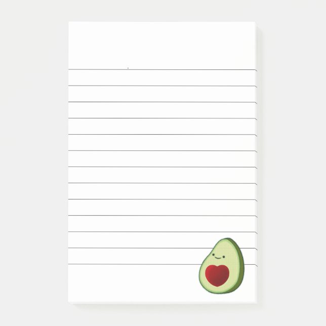 Notas Post-it® Personalizado de aguacate Lover Cute (Anverso)
