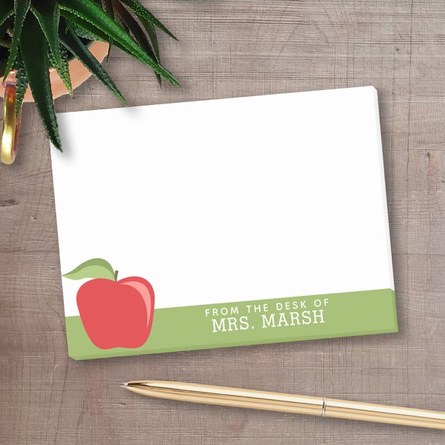 Notas Post-it® Personalizado de Apple con Apple moderna (Personalized Post-it Notes for Teachers)