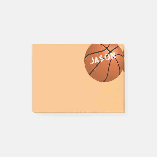 Notas Post-it® personalizado de baloncesto listo para personaliza (Anverso)
