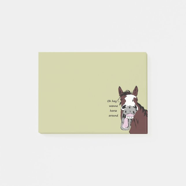 Notas Post-it® Personalizado de Caballos Silly "Quiero caballo po (Anverso)