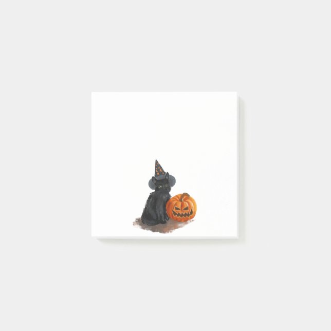 Notas Post-it® Personalizado de calabaza para gatos de Halloween (Anverso)