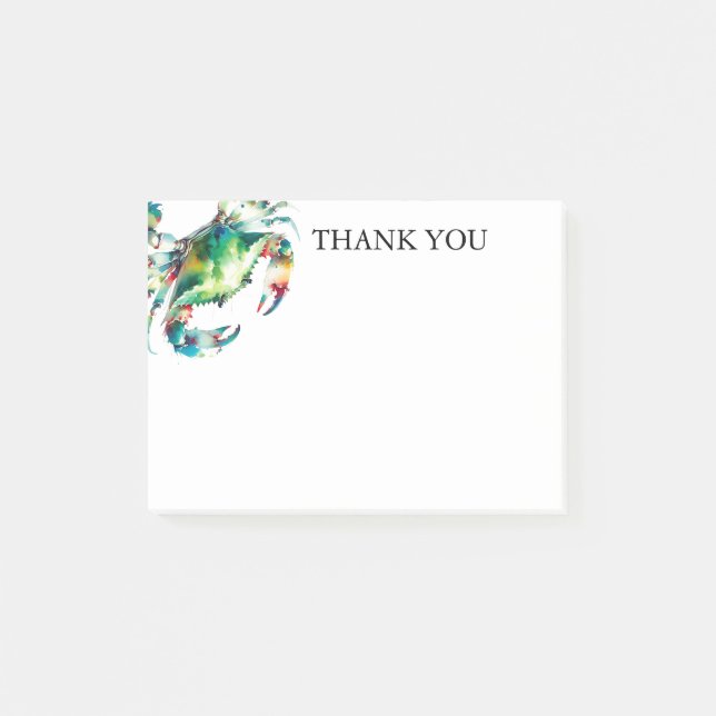 Notas Post-it® Personalizado de cangrejo acuarela (Anverso)
