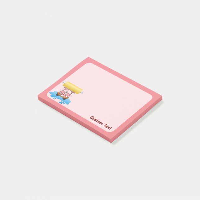 Notas Post-it® Personalizado de cerdo de lavado de cara (En perspectiva)