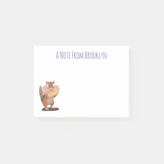 Notas Post-it® Personalizado de chipmunk de grandes mejillas grac (Anverso)
