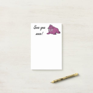 Notas Post-it® Personalizado de Cute Purple Walrus, naturaleza am