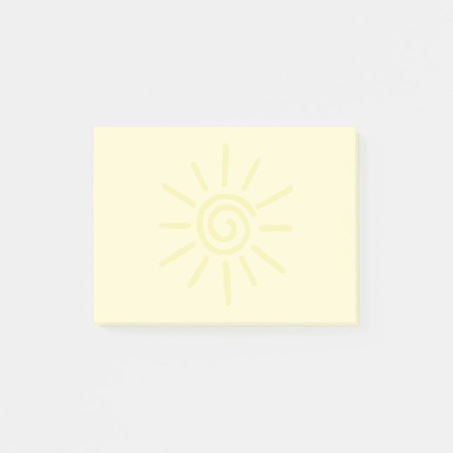 Notas Post-it® Personalizado de dibujo de sol amarillo (Anverso)