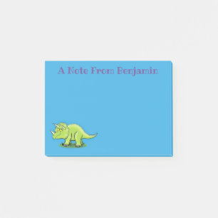 Notas Post-it® Personalizado de dinosaurios de triceratops verde