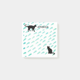 Notas Post-it® personalizado de diseño de acuarela de gato