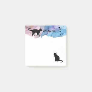 Notas Post-it® personalizado de diseño de acuarela de gato