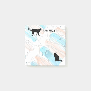 Notas Post-it® personalizado de diseño de acuarela de gato