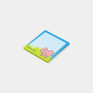 Notas Post-it® Personalizado de elefantes rosados