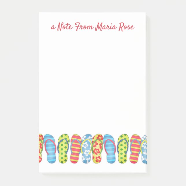 Notas Post-it® Personalizado De Flip Flip Flops De Playa Curiosa (Anverso)
