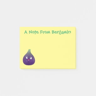 Notas Post-it® Personalizado de fruta púrpura feliz