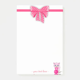 Notas Post-it® Personalizado De Gatito Rosa Cortiano