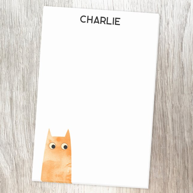 Notas Post-it® Personalizado de gato naranja (Fun personalized custom name orange ginger cat watercolor post it sticky note)