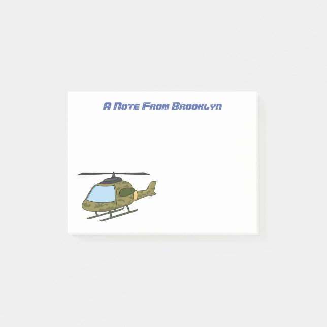 Notas Post-it® Personalizado de helicópteros de camoflage del ejé (Anverso)