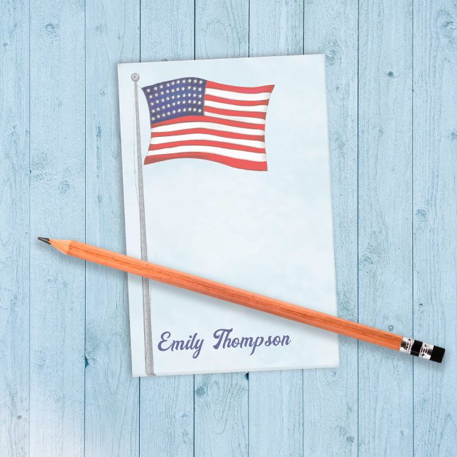 Notas Post-it® Personalizado de la bandera estadounidense roja y  (American flag custom post it notes. )