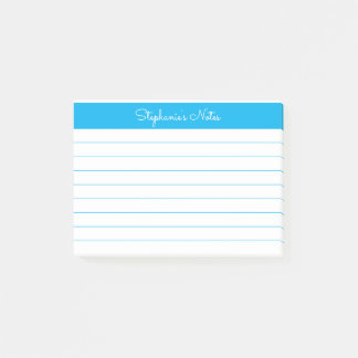 Notas Post-it® Personalizado de la línea azul cielo minimalista