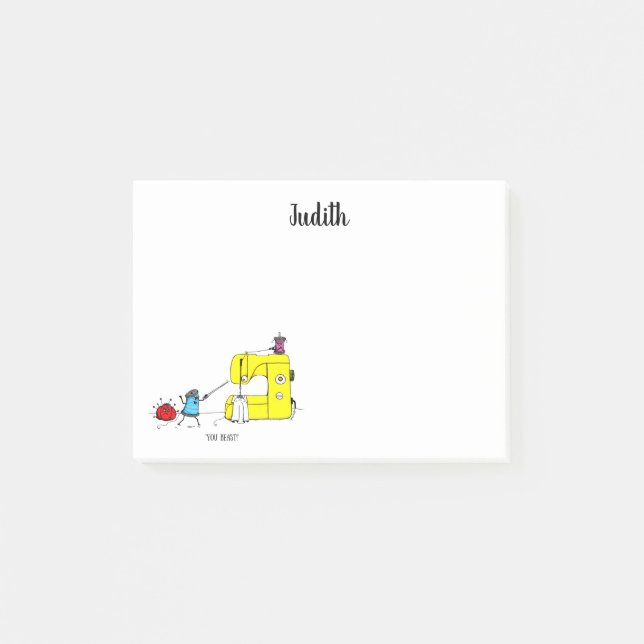 Notas Post-it® Personalizado de máquina de coser divertida (Anverso)