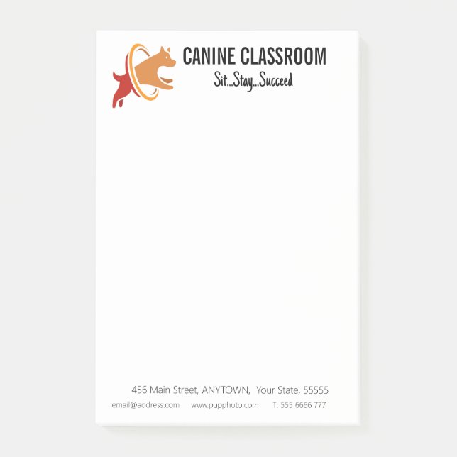 Notas Post-it® Personalizado de negocios de Dog Training (Anverso)