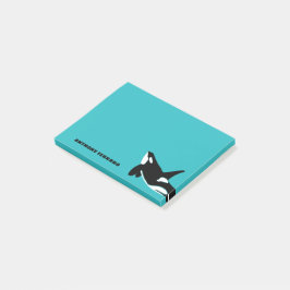 Notas Post-it® Personalizado de orcas asesinas ballenas azul Verd