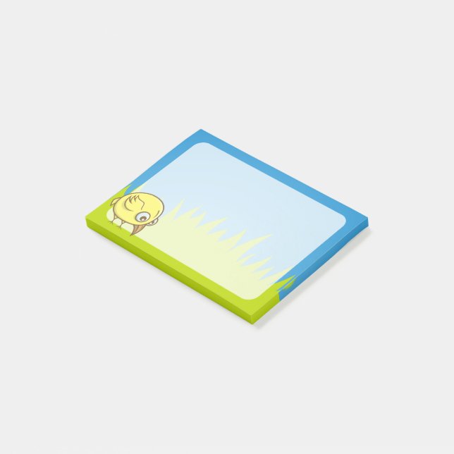 Notas Post-it® Personalizado de pájaro amarillo (En perspectiva)